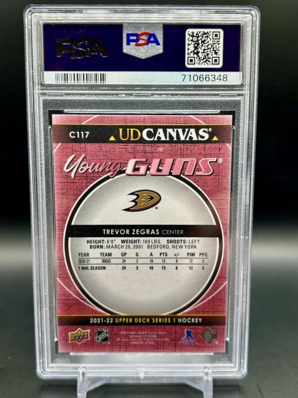 2021-22 Upper Deck psa 9 Young guns canvas #c117 Trevor Zegras - Image 2