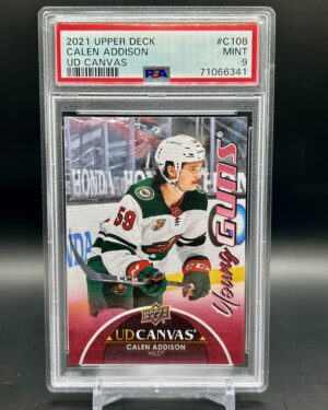 2021-22 Upper Deck Young Guns Canvas #C108 Calen Addison PSA 9 Rookie Minnesota Wild