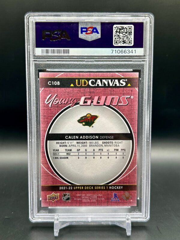 2021 Upper Deck Young Guns Canvas psa9 #c108 Calen Addison - Image 2