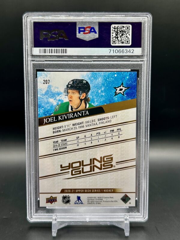 2020-21 Upper Deck Young Guns Silver Foil Joel Kiviranta#207 Psa9 - Image 2