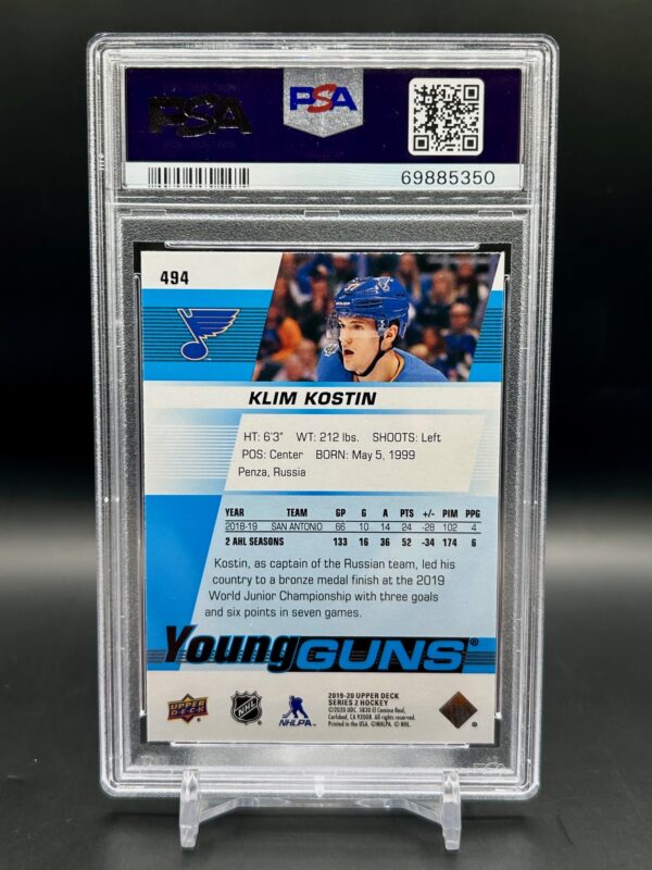 2019-20 Upper Deck Young Guns Silver Foil Klim Kostin #494 psa9 - Image 2