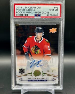2018-19 Upper Deck Clear Cut Victor Ejdsell Auto /10 #CCR-VE Chicago Blackhawks