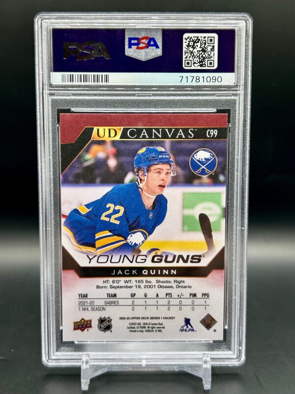 2022-23 Upper Deck Young Guns Canvas Jack Quinn #c99 psa10 - Image 2