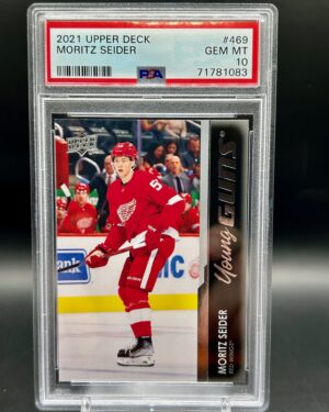 2021 Upper Deck Young Guns Moritz Seider #469 PSA 10 hockey card front