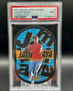 2021 Metal Universe Champion Jambalaya Justin Fields #6 PSA 9, front view