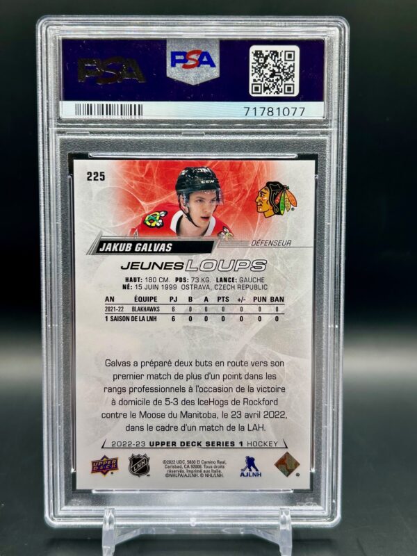 2022 Upper Deck French Young Guns psa9 Jakub Galvas#225 - Image 2