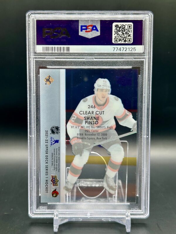 2021 Upper Deck Young Guns Clear Cut Psa10 Shane Pinto #246 - Image 2