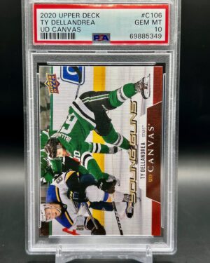 2020-21 Upper Deck Young Guns Canvas #C106 Ty Dellandrea PSA 10 Rookie Dallas Stars
