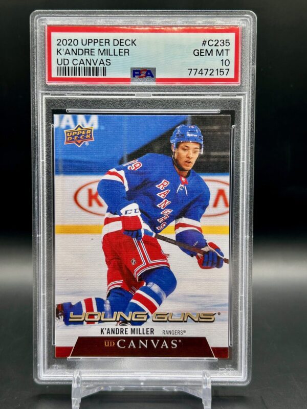 2020-21 Upper Deck Young Guns Canvas K'Andre Miller #c235 psa10 - Image 3