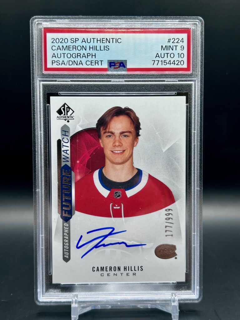 2020-21 SP Authentic Cameron Hillis Future Watch Auto /199 PSA9 PSA10 #224 Montreal Canadiens