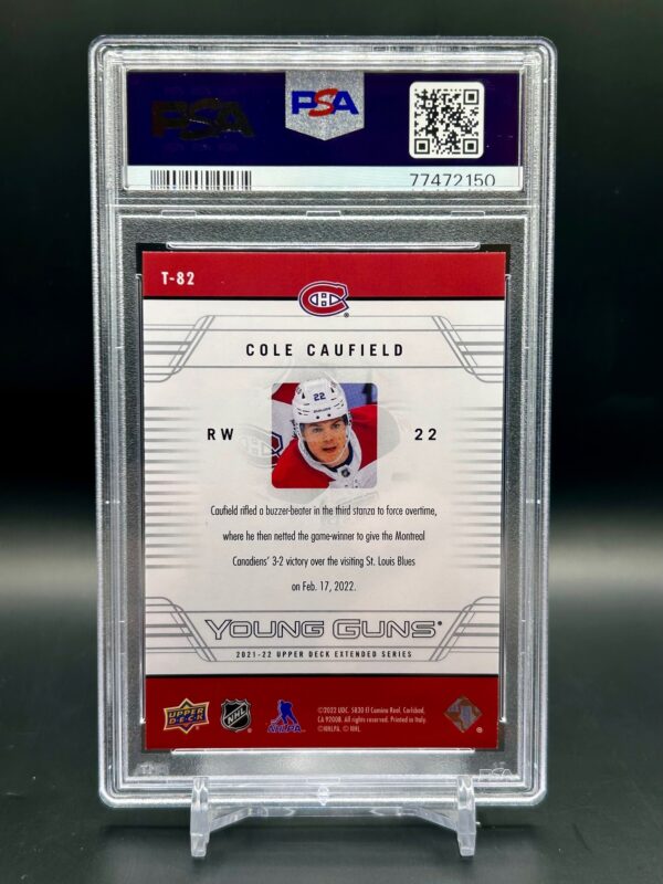2021-22 Upper Deck Extended Series Tribute Young Guns Cole Caufield #t-82 Psa9 - Image 2
