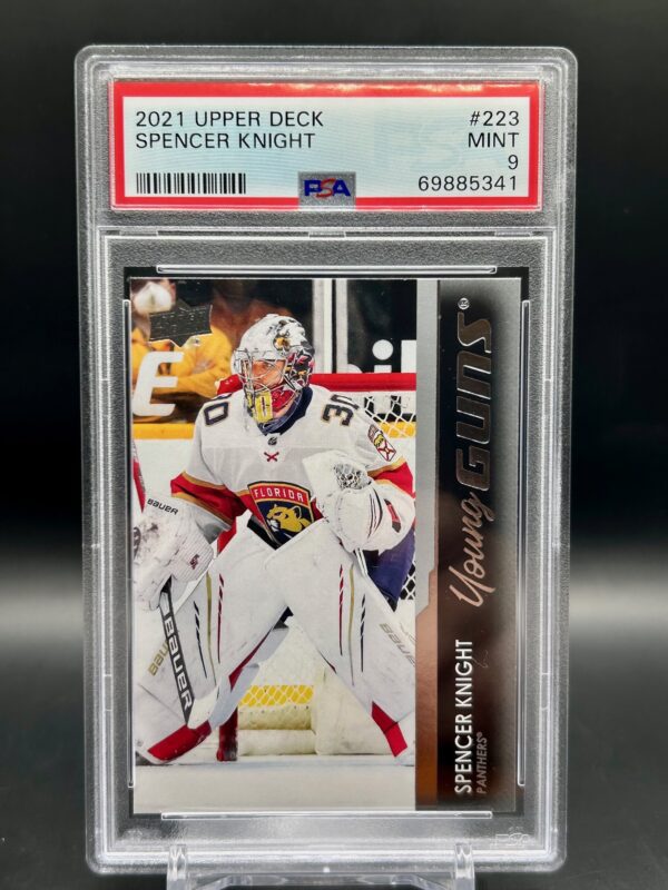 2021-22 Upper Deck Young Guns Psa 9 #223 Spencer Knight - Image 3