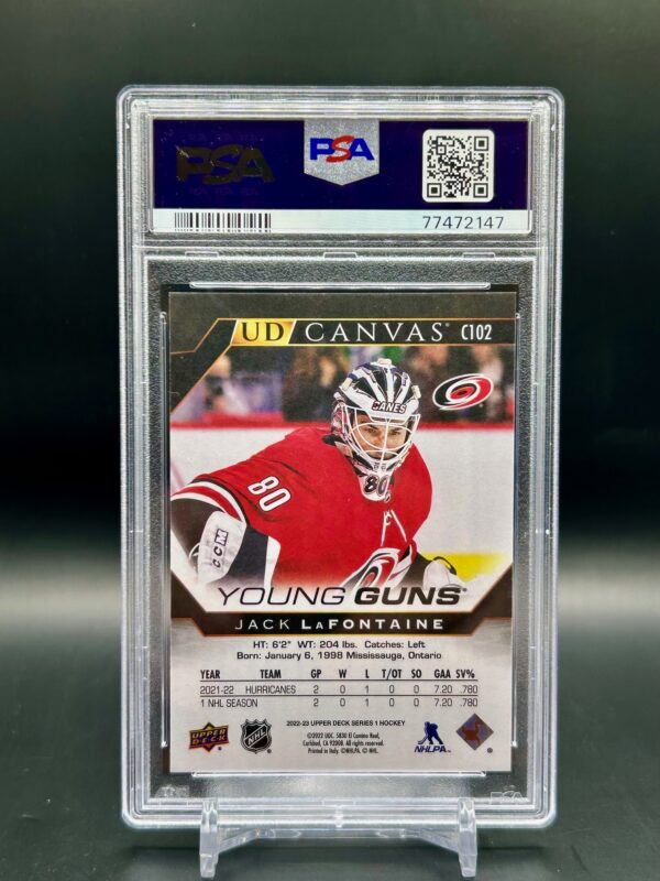 2022-23 Upper Deck Young Guns Black & White Canvas #c102 Jack LaFontaine psa10 - Image 2