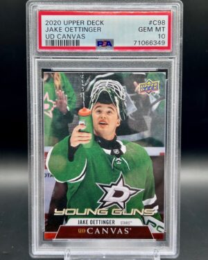 Jake Oettinger 2020-21 Upper Deck Young Guns Canvas #C98 PSA 10 rookie card Dallas Stars