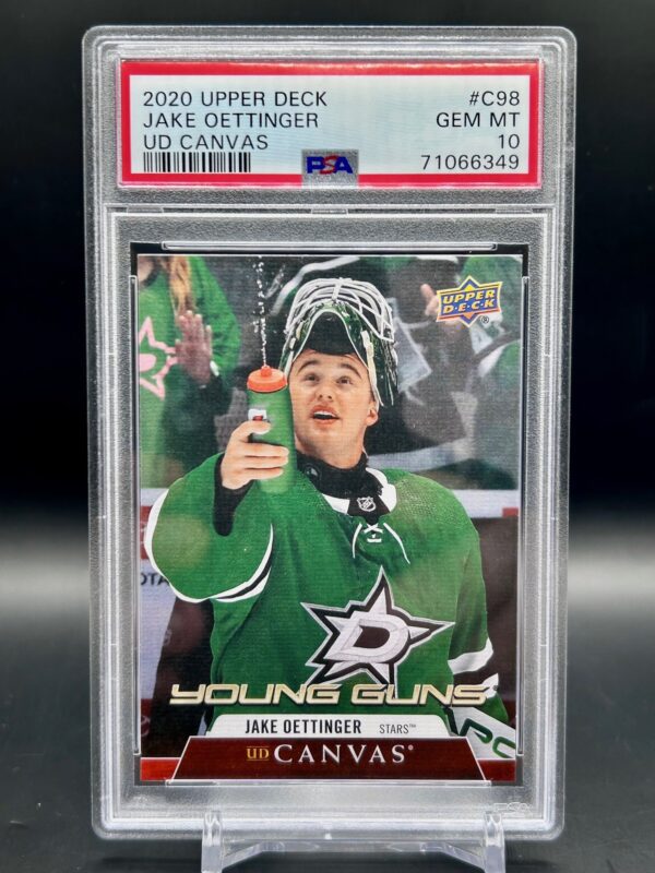 2020-21 Upper Deck Young Guns Canvas #c98 Jake Oettinger psa10