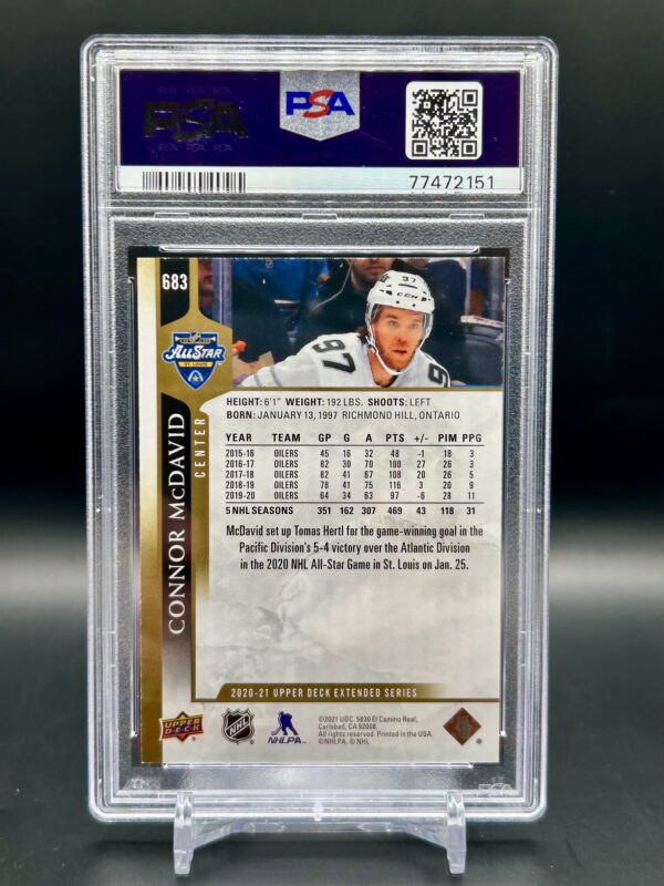 2020 Upper Deck Extended Connor Mcdavid Speckled #683 psa10 - Image 2