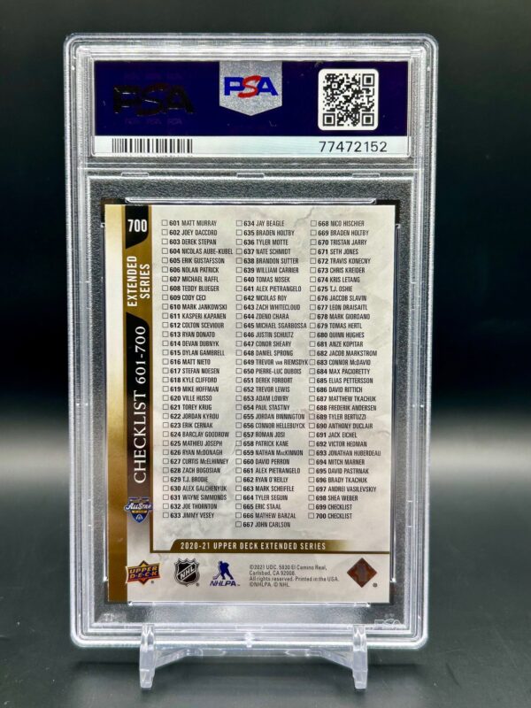 2020-21 Extended Series Upper Deck Checklist Rainbow Foil ConnorMcdavid/ Leon Draisaitl #700 Psa10 - Image 2
