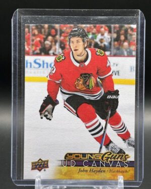 John Hayden 2017-18 Upper Deck Series 2 Young Guns Canvas #C235 rookie hockey card