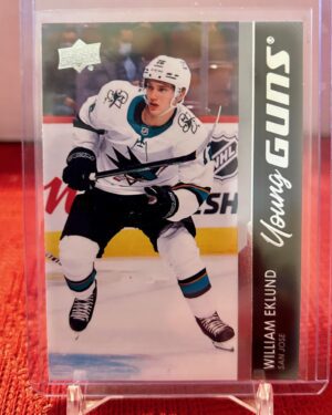 William Eklund 2021-22 UD Young Guns #475, San Jose Sharks, rookie card, NHL, collectible.