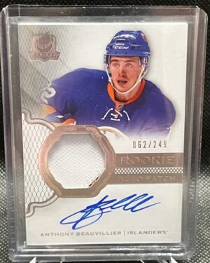 2016-17 UD The Cup Rookie Auto Patch Anthony Beauvillier #141 /249 card front, New York Islanders