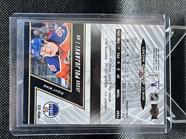 2016-17 Fleer Showcase Metal Rookie Jesse Puljujarvi #MU-32 - Image 2