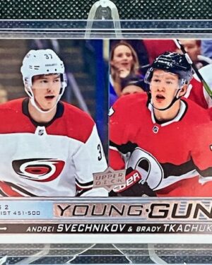 2018-19 Upper Deck Series 2 Young Guns Checklist Svechnikov / Tkachuk #500
