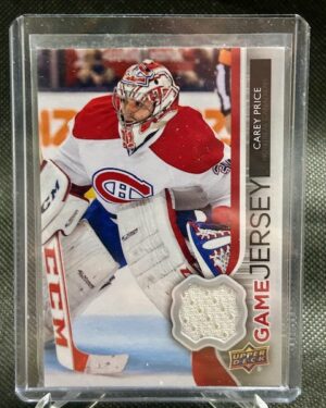 Carey Price 2014-15 Upper Deck Series 1 Game Jersey #GJ-CP, Montreal Canadiens, authentic relic, hockey memorabilia.