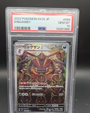 2023 Pokemon Japanese Scarlet & Violet sv1S Kingambit AR 089/078 graded PSA 10 GEM MINT, featuring vibrant full art AR design, Japanese print quality, and the powerful Kingambit Pokémon from the Scarlet & Violet series.