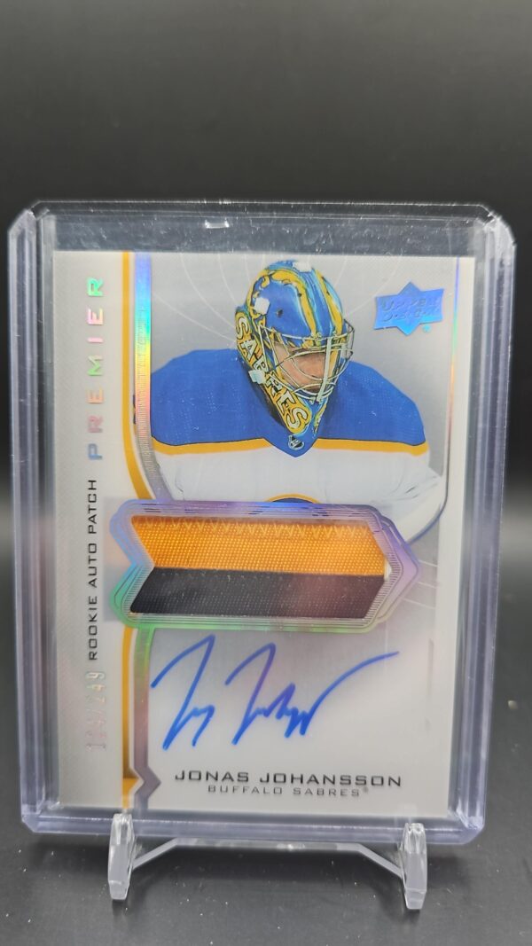 2020-21 Upper Deck Premier Jonas Johansson PATCH AUTO /249 #AR-JJ