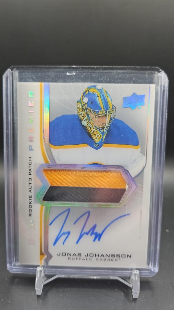 2020-21 Upper Deck Premier Jonas Johansson PATCH AUTO /249 #AR-JJ