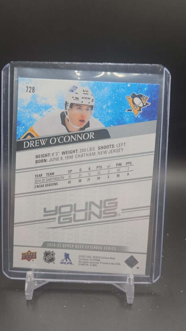 2020-21 Drew O'Connor Upper Deck Extended Series Young Guns Rookie #728 - Image 2