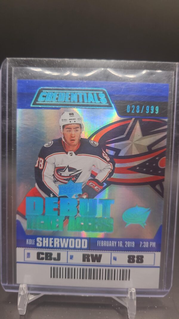 2019-20 Credentials Debut Ticket Access /999 Kole Sherwood #63