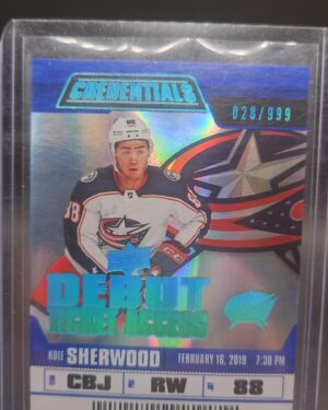 2019-20 Credentials Debut Ticket Access /999 Kole Sherwood #63