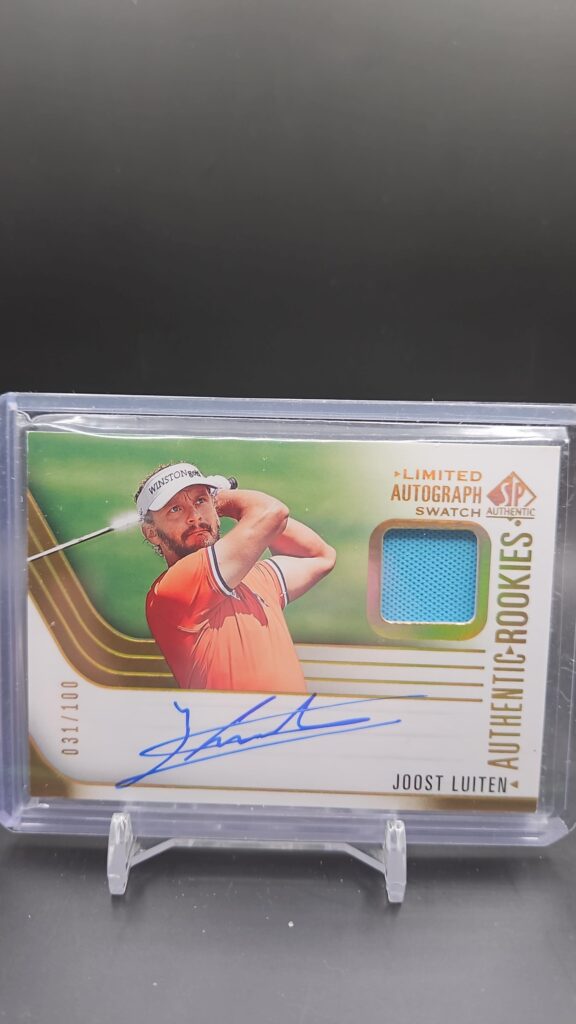 Joost Luiten 2021 SP Authentic Signature Swatch Limited Auto Rookie #72/100, golf, autograph, memorabilia, Upper Deck.