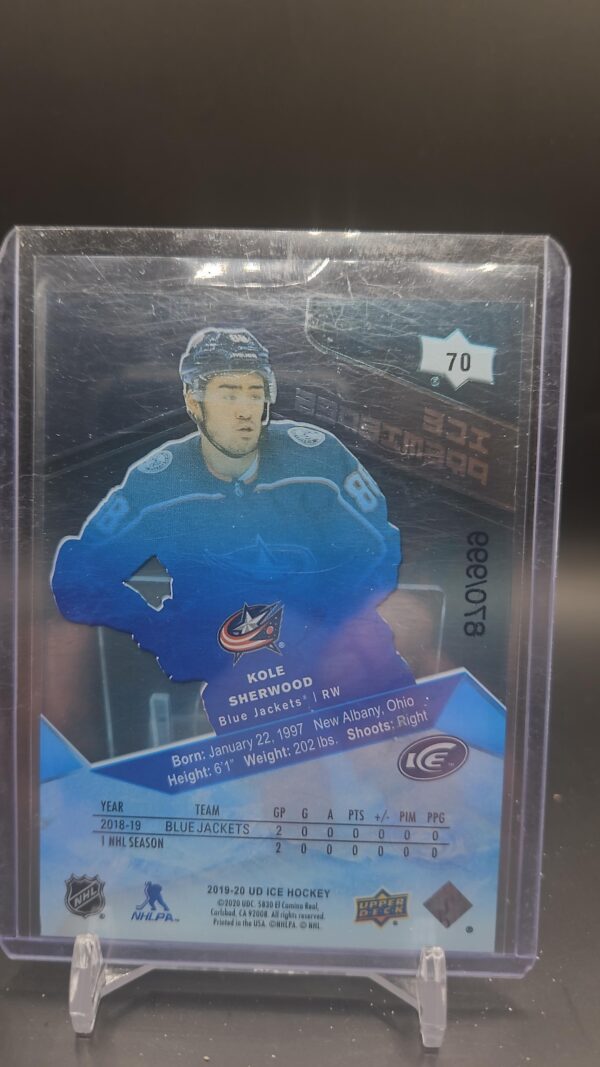 2019-20 UPPER DECK ICE PREMIERS #70 KOLE SHERWOOD /999 - Image 2