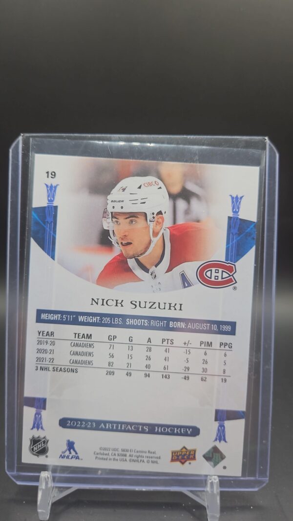 2022 Upper Deck Artifacts Nick Suzuki Green /99 - Image 2