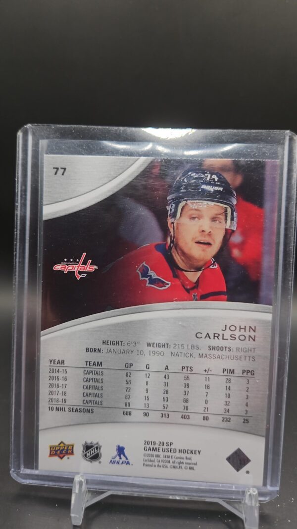 2019-20 SP Game Used Rainbow John Carlson /275 Washington Capitals #77 - Image 2