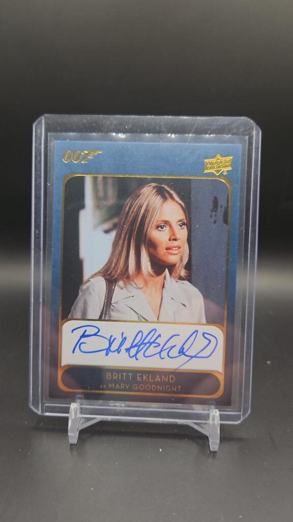 2020 James Bond 007 Villains & Henchmen Britt Ekland as Mary Goodnight autograph card #BE, authentic Bond girl signature, rare collectible