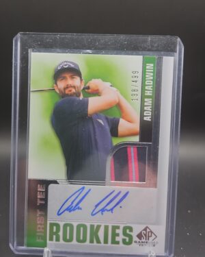 Adam Hadwin 2020 SP Game Used Edition First Tee Shirt Auto Rookie #54/499, golf, autograph, memorabilia, Upper Deck.
