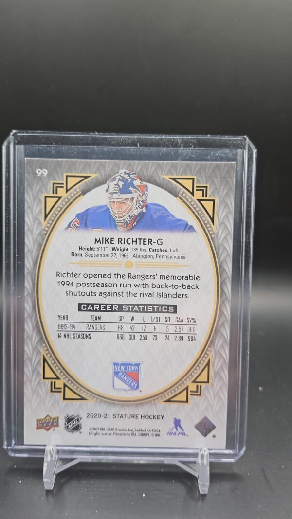 2020-21 Upper Deck Stature Mike Richter #99 /25 Red - Image 2