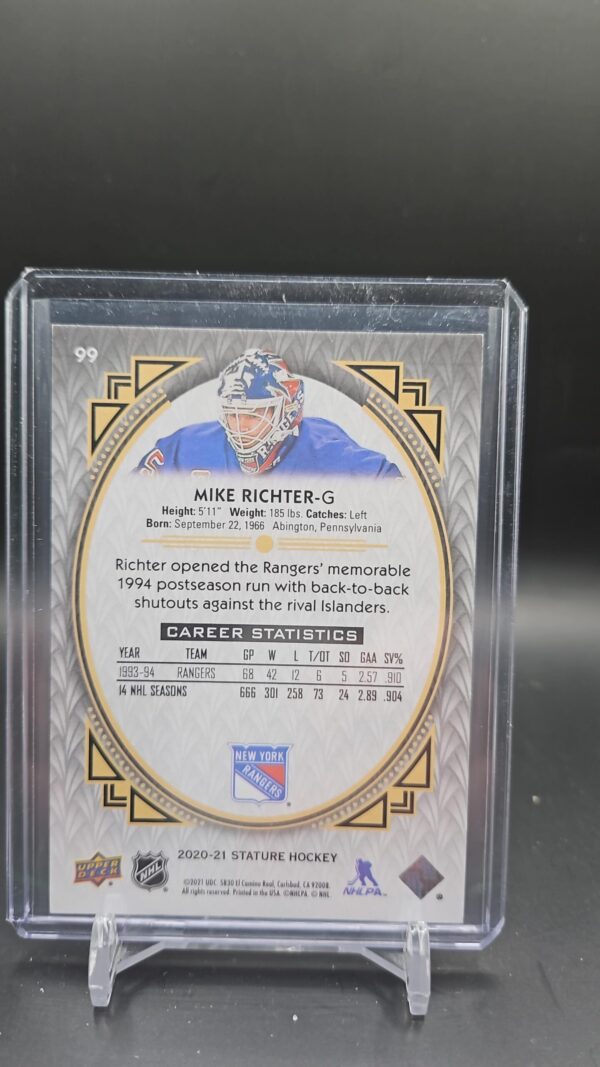 2020-21 Upper Deck Stature Mike Richter #99 /25 Red - Image 2