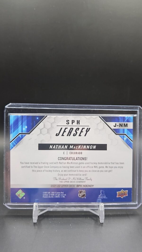 2021-22 SPx Jersey Nathan MacKinnon #J-NM - Image 2