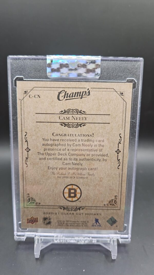 2020-21 Upper Deck Clear Cut Cam Neely Champs Autograph #C-CN Boston Bruins - Image 2