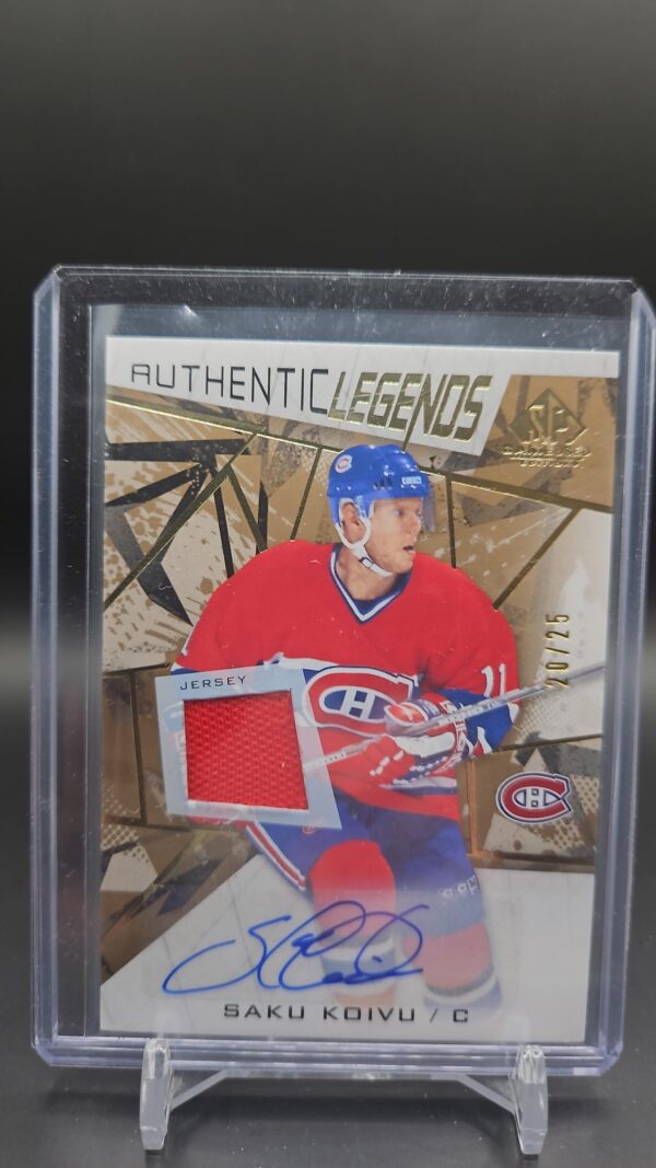 Saku Koivu 2021-22 SP Game Used Authentic Legends Jersey Auto /25