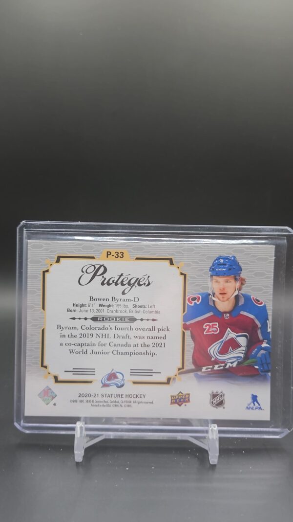 2020-21 Upper Deck Stature Proteges Green /149 Bowen Byram #P-33 - Image 2