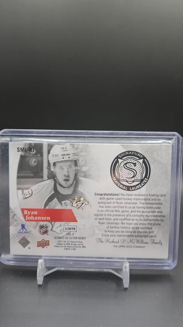 2016-17 UD Ultimate Signature Material Laureates SML-RJ Ryan Johansen /99 - Image 2