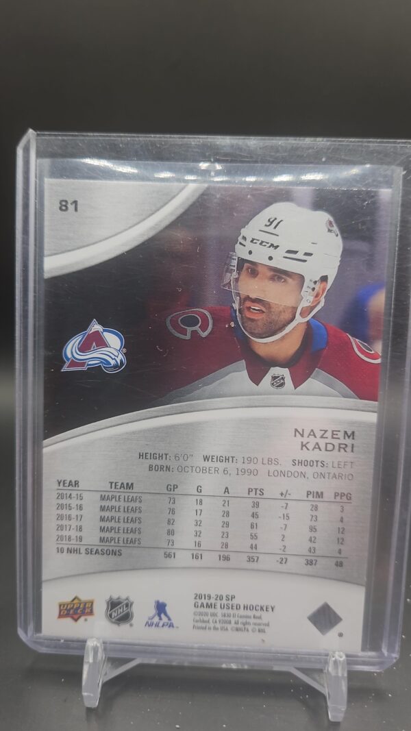 2019-20 Upper Deck SP Game Used Rainbow /275 Nazem Kadri #81 - Image 2