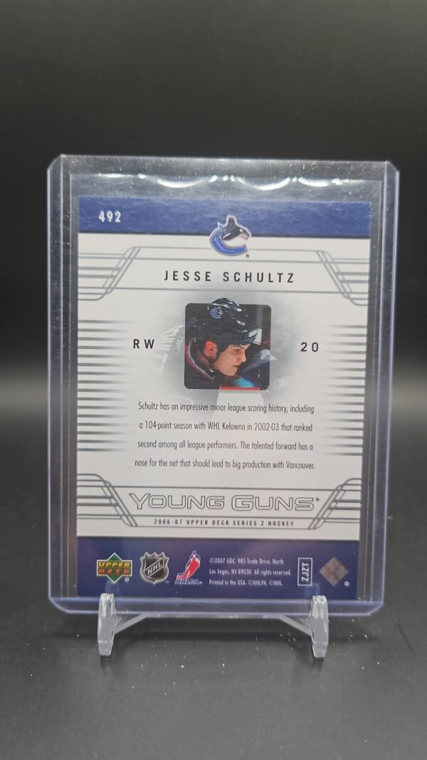 2006-07 Upper Deck Young Guns Jesse Schultz Series 2 #492 - Image 2