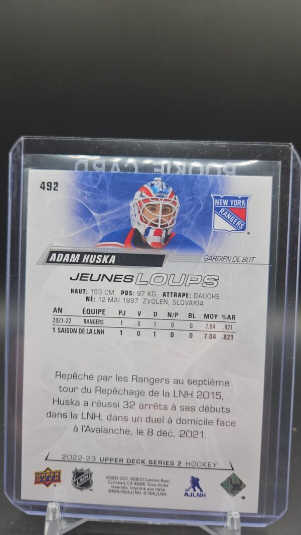 2022-23 Upper Deck Young Guns French Adam Huska Series 2  #492 - Image 2