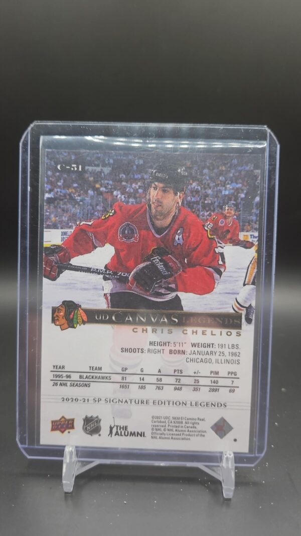 2020 Upper Deck SP Signature Edition Legends UD Canvas Chris Chelios #C-51 - Image 2